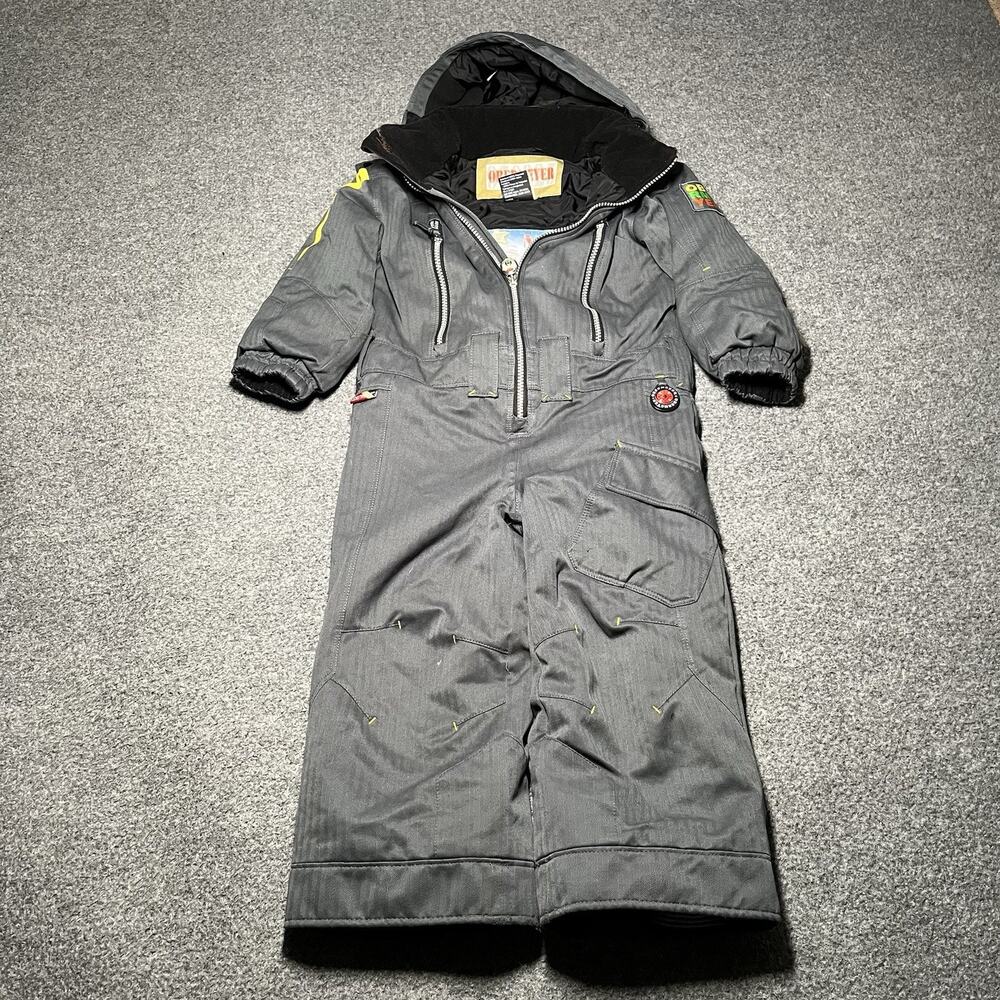 Obermeyer Snow Suit Kids 4 Gray Ski One Piece I-Grow Hooded Bib Zip